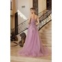 Nox Anabel G1371 Glitter Bandeau A-Line Formal Evening Gown With Split