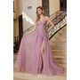 Nox Anabel G1371 Glitter Bandeau A-Line Formal Evening Gown With Split