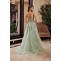 Nox Anabel G1371 Glitter Bandeau A-Line Formal Evening Gown With Split