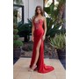 Nox Anabel M1707 Tube Style Satin Gown With Bow Accent