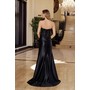Nox Anabel R1690 Exquisite Bandeau Appliqué Satin Formal Evening Gown 