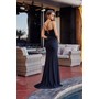 Nox Anabel Y1550 Striking Appliqué Jersey Corset Gown With Split