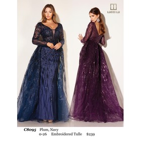 Lucci Lu LL-C8095 Adorned Tulle Formal Evening Gown Style C809