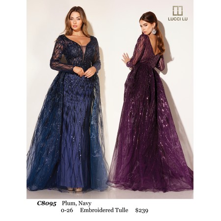 Lucci Lu LL-C8095 Adorned Tulle Formal Evening Gown Style C809