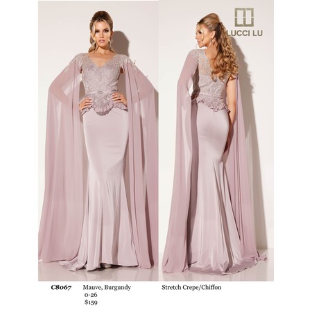 Lucci Lu LL-C8067 Stretch Crepe Chiffon Formal Evening Gown
