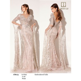 Lucci Lu LL-C8073 Adorned Tulle Formal Evening Gown Style C807