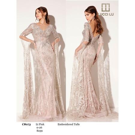 Lucci Lu LL-C8073 Adorned Tulle Formal Evening Gown Style C807