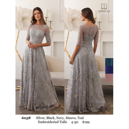 Lucci Lu LL-6058 Detailed Mesh Evening Wear Style 6058