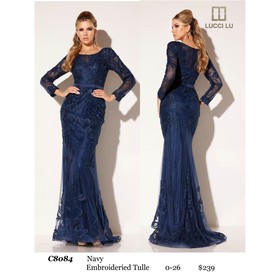 Lucci Lu LL-C8084 Detailed Mesh Formal Gown Style C808