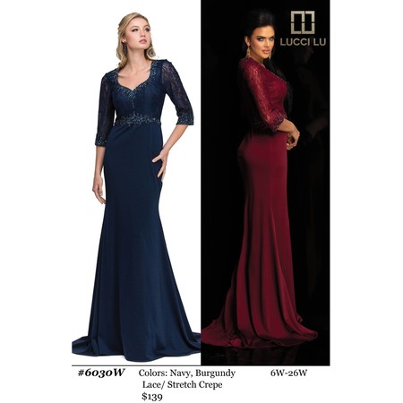 Lucci Lu LL-6030W Delicate Stretch Crepe Formal Gown