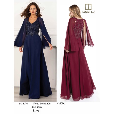 Lucci Lu LL-6047W Chiffon Formal Gown