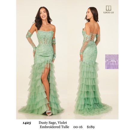 Lucci Lu LL-1425 Detailed Mesh Evening Wear