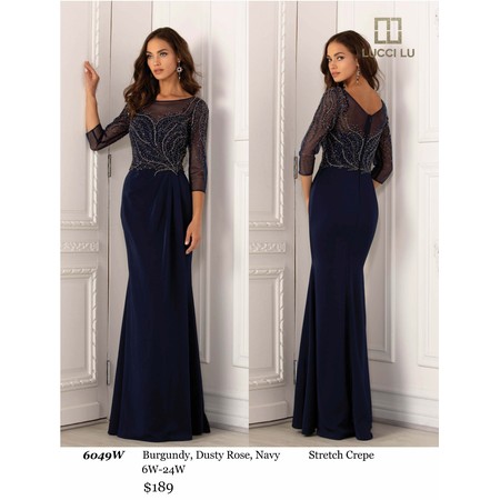 Lucci Lu LL-6049W Stretch Crepe Gown