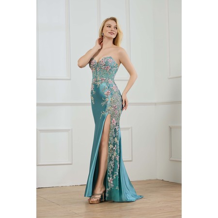 Lucci Lu LL-1435 Stretch Lustrous Formal Evening Gown