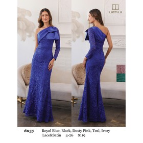 Lucci Lu LL-6055 Intricate Glossy Formal Gown