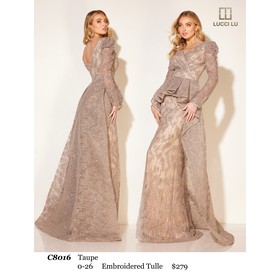 Lucci Lu LL-C8016 Adorned Tulle Formal Evening Gown Style C801