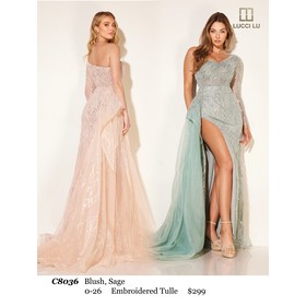 Lucci Lu LL-C8036 Crystal Tulle Gown