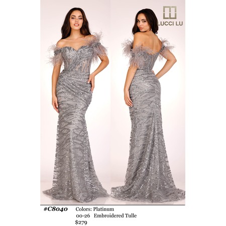 Lucci Lu LL-C8040 Detailed Tulle Gown Style C804