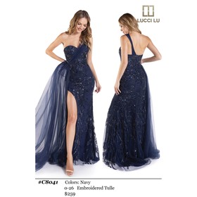 Lucci Lu LL-C8041 Detailed Mesh Evening Wear Style C804