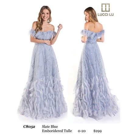 Lucci Lu LL-C8052 Detailed Tulle Formal Evening Gown Style C805