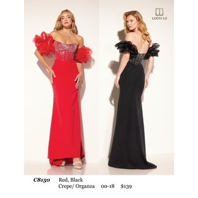 Lucci Lu LL-C8150 Crepe Organza Evening Wear