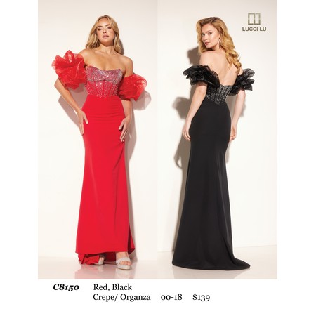 Lucci Lu LL-C8150 Crepe Organza Evening Wear