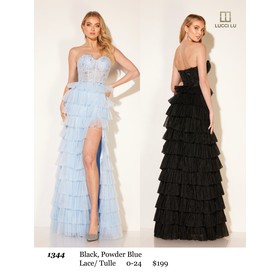Lucci Lu LL-1344 Lace Mesh Formal Evening Gown