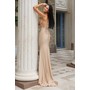 JOVANI 48123A Rhinestone Embellished Strappy Back Formal Gown