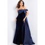 JOVANI 37391A Straight-Across Plush Evening Formal Gown