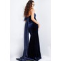 JOVANI 37391A Straight-Across Plush Evening Formal Gown