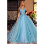 JOVANI 23577A Floral Delicate Plunging Ballformal Gown