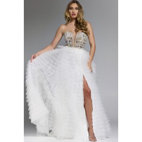 JOVANI 43412A Embellished Corset Layered Layered Ballgown