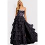 JOVANI 49087A Romantic Polka Dot Ruffle Prom Evening Gown