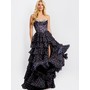 JOVANI 49087A Romantic Polka Dot Ruffle Prom Evening Gown