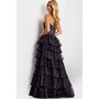 JOVANI 49087A Romantic Polka Dot Ruffle Prom Evening Gown