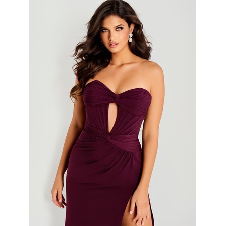 JOVANI 42935A Twisted Ruched Bodice Heart-Shaped Gown