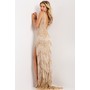 JOVANI 38847A Sleeveless Fringe Embellished Formal Wear
