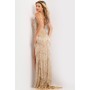 JOVANI 38847A Sleeveless Fringe Embellished Formal Wear