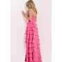 JOVANI 47898A Ruffle Chiffon Flared Prom Formal Wear
