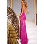 JOVANI 42176A V Neck Sparkleed Column Prom Formal Gown