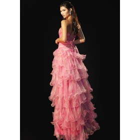 JOVANI 46408A Ruffle Organza Floral Heart-Shaped Gown