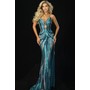 JOVANI 49296A Bandeau Wave Shimmer Prom Evening Dress