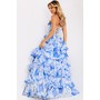 JOVANI 47029A Floral Print Layered Corset Ballgown
