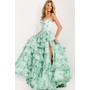 JOVANI 48772A Heart-Shaped Corset Floral Ballformal Evening Gown
