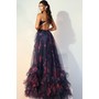 JOVANI 45712A Floral Print Ruffle Flared Prom Evening Wear