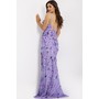 JOVANI 46097A Glittering Floral V-Neck Sleek Gown