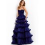 JOVANI 47139A Tiered Ruffle Flared Prom Gown With Split