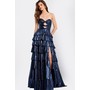 JOVANI 47742A Tiered Beaded Flared Prom Gown