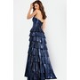 JOVANI 47742A Tiered Beaded Flared Prom Gown