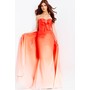 JOVANI 47554A Ombre Tube Style Pleated Overskirt Formal Gown